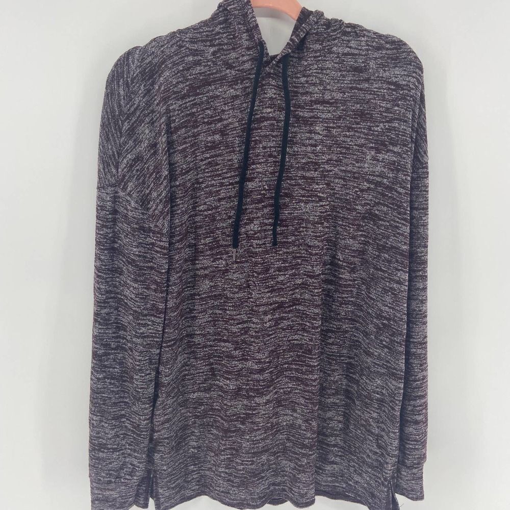 Wilfred Free Space Dye Maroon Hooded Lightweight Long Sleeve Sweater Womens M